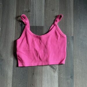 Amazon Hot Pink Ribbed Tank Top
